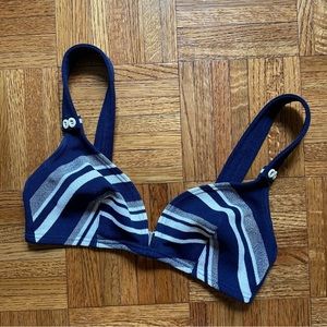 1970s Vintage German Nautical Stripe Bikini Swim Top